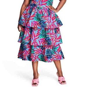 Tabitha Brown x Target Tropical Print Tiered Skirt | 2X